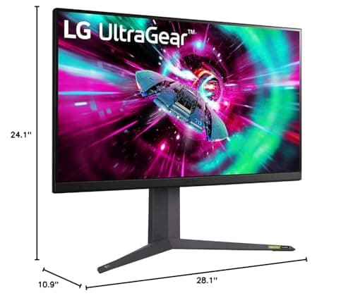 LG 32" Ultragear 4K UHD (3840x2160) Gaming Monitor, 144Hz, 1ms, VESA DisplayHDR 400, G-SYNC and AMD FreeSync Premium, HDMI 2.1, DisplayPort, 4-Pole HP Out DTS HP:X, Tilt/Height/Pivot Stand, Black 17