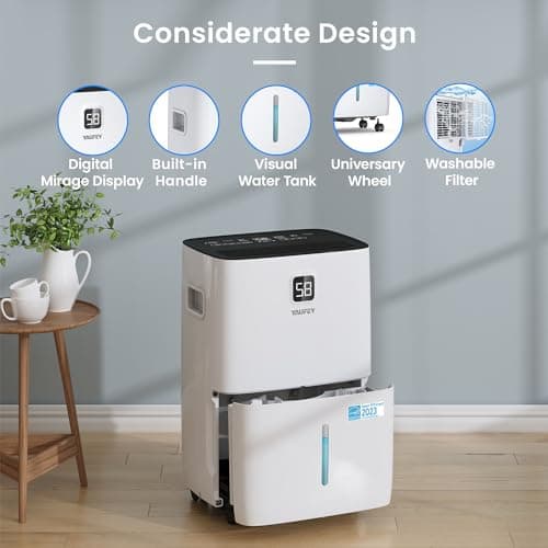 Yaufey 5000 Sq. Ft. Energy Star Certified Dehumidifier, Max 80 Pints Dehumidifier for Basement with Drain Hose, Smart Compressor with Intelligent Humidity Control, Dehumidifiers for Home Bedroom 6