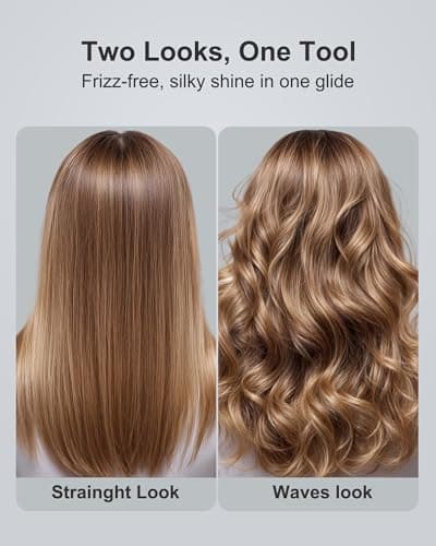 ANNLARY Hair Straightener 1 Inch Flat Iron and Curler 2 in 1, 15s Fast Heating, Professional Titanium Ceramic Ionic Dual Voltage Straighteners for All Hair Types 6