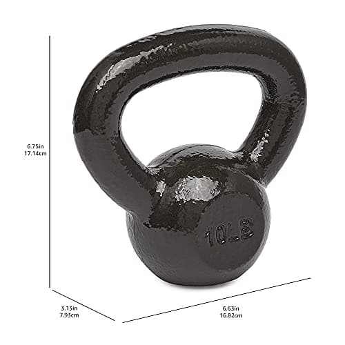 Amazon Basics Cast Iron Kettlebell for Strength Training, 10 Pounds, Easy to Hold, Black 5