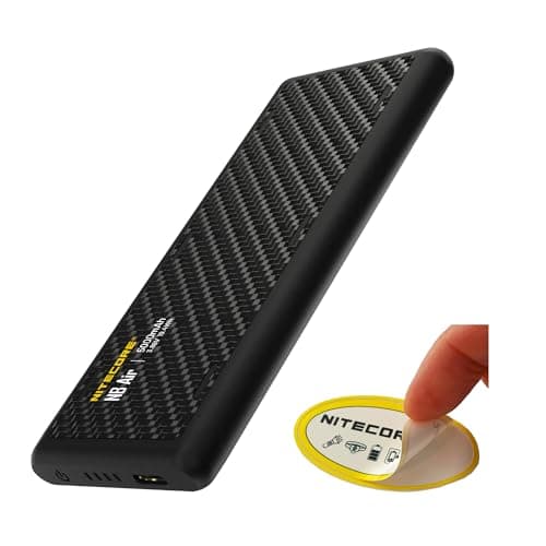 Nitecore NB Air 5000mAh Ultra Lightweight and Slim Power Bank, USB-C Port for Phones, Smart Watches, Earbuds, Flashlights, and Headlamps