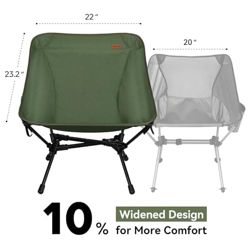 TOBTOS Ultralight Camping Chair, Portable Folding Chair Support 330 lbs, Compact Backpacking Chair with Carry Bag for Hiking Travel (Green) 6