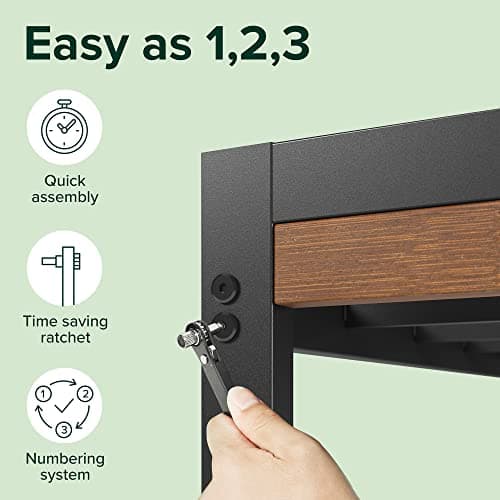 Zinus Kai Bamboo and Metal Platform Bed Frame with Headboard, No Box Spring Needed, Easy Assembly, Queen, Brown 8