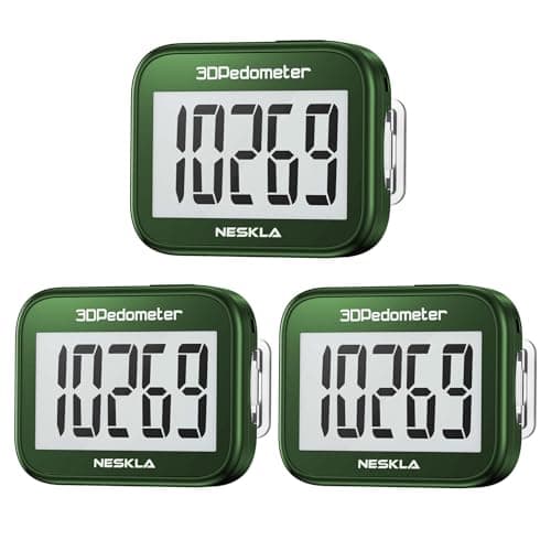 NESKLA 3D Pedometer for Walking, Simple Step Counter for Walking with Large Digital Display, Step Tracker with Removable Clip Lanyard, Accurately Track Steps for Men Women Kids Adults Seniors