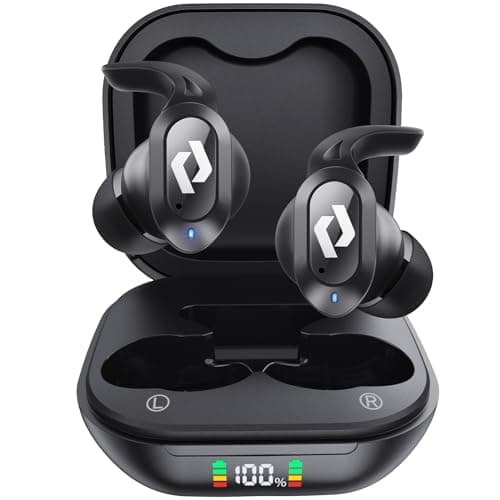 Wireless Ear buds Bluetooth Earbuds Wireless Charging Case Waterproof Headphones Built in Microphone Stereo Bass 64H Playback LED Power Display for iPhone Android Phones Computer Sports Gaming Workout