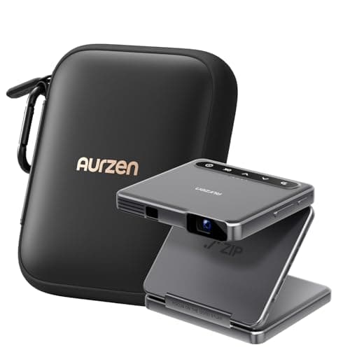 Aurzen ZIP Tri-Fold Portable DLP Projector with CasePlay– Zero-Lag Focus, One-Click Screen Mirroring, Full-Screen Mode+Waterproof and Drop-Resistant Design