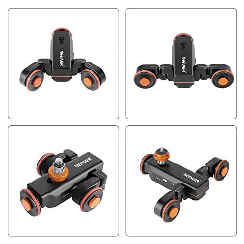 Neewer 3 Wheels Wireless Video Camera Dolly, 3 Speed Motorized Electric Track Rail Slider Dolly Car with Remote Control, Compatible with DSLR Camera Camcorder GoPro iPhone and Android Smartphone 7