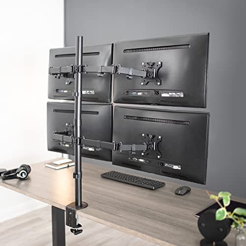 VIVO Quad 13 to 30 inch LCD Monitor Desk Mount, Fully Adjustable Stand with Tilt and Swivel, Holds 4 Screens with Max VESA 100x100, STAND-V004 7