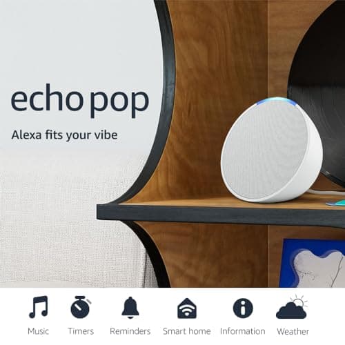 Amazon Echo Pop (newest model), Our smallest speaker, Designed for Alexa+, Fits in any room, Glacier White 8