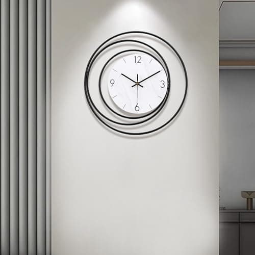 Dankeit Decorative Wall Clock,Silent Non-Ticking Quality Quartz Movement Battery Operated,Large Wall Clocks for Living Room Kitchen Home Bathroom Bedroom Wall Decor,16x16inch,White 7