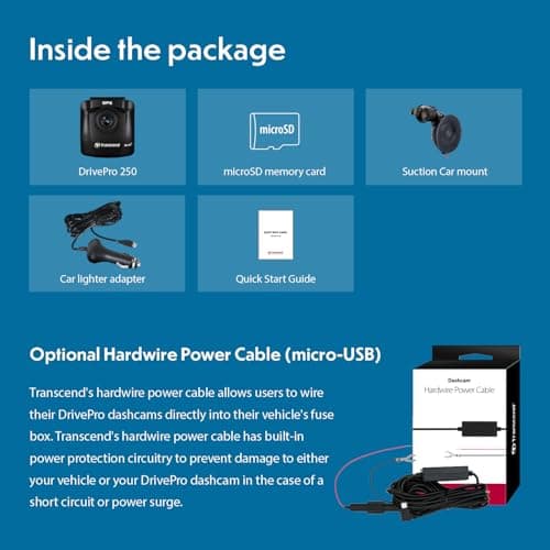 Transcend DrivePro 2K QHD 1440P Dash Cam Front, Support 1TB Max, Car Cam w/140°Wide-Angle/Handy Snapshot Button/G-Sensor/Night Vision Loop Recording/Head-Up Display/Wi-Fi GPS GLONASS/ADAS/Parking Mode 9