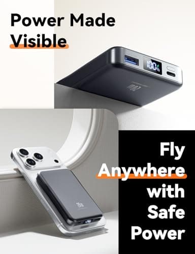 Aobbow Magnetic Portable Charger, 10000mAh for Magsafe Battery Pack, 20W Fast Charging Power Bank, Travel Essential of Wireless Charger Compatible with iPhone 17/16/15/14/13 Pro/Max/Air/Plus-SpaceGray 6