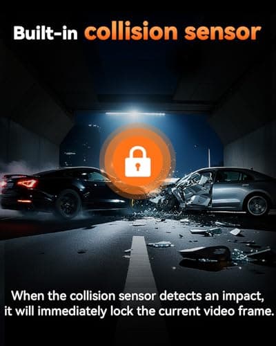 TERUNSOUl 4K Dash Cam Front and Rear, Full HD 3 Channel Dashcam, Free 128GB MicroSD Card, Built-in 5.8GHz WiFi Built-in GPS, Collision Sensor, Night Vision, HDR, 3.16" IPS, 24H Parking Mode（Black） 9