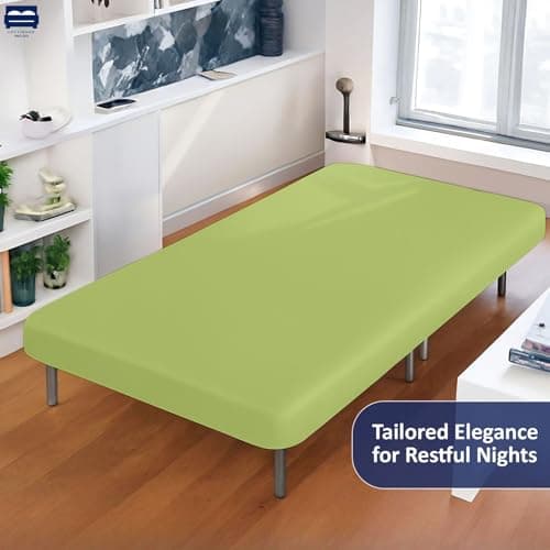 Cottingon Fitted Sheet Only - 1 Piece Single Cot Size Bottom Sheet, Premium Brushed Microfiber, Soft & Shrinkage Free with 8 Inch Deep Pocket, 33 x 75, Sage 5