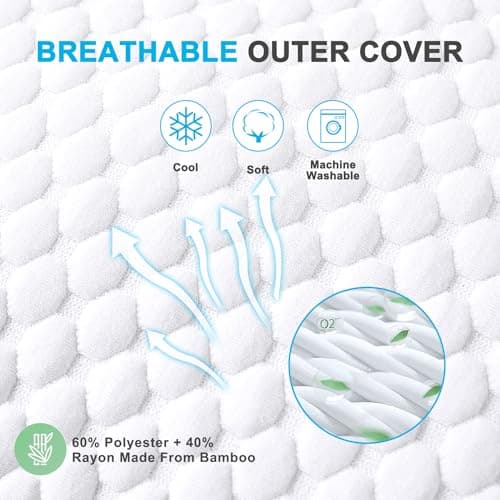 VVZ Cooling Bed Pillows Queen Size Set of 2, Shredded Memory Foam Pillows for Side Back Stomach Sleepers, Luxury Cool Gel Adjustable Firm Bed Pillows for Sleeping 2 Pack Queen Size 20 x 30 Inches 6