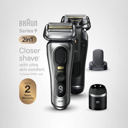Braun Series 9 PRO+ Electric Razor for Men, 5 Pro Shaving Elements and Shave-Preparing ProComfort Head for Closeness & Skin Comfort, 6in1 SmartCare Center, Wet or Dry Shaver, Charging Stand, 9597cc 13