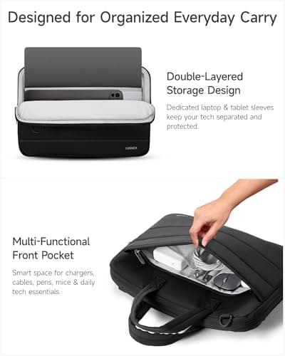 LUGGEX Laptop Sleeve Bag 13-14 Inch, LTX02 360° Protective Laptop Sleeve Case, Compatible with Macbook Pro 14 inch M5/M4/M3/M2/M1, Macbook Air 13 inch, and iPad Pro 12.9 (LTX-Core, Black) 5