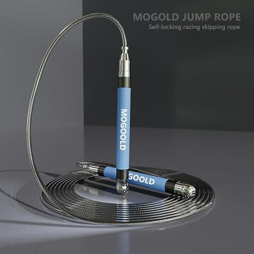 MOGOLD Speed Jump Rope For Man&Women-Ball Bearing Design-Length Adjustable-360 Degree Spin-Silicone Grip Skipping Rope with Speed Ropes for Fitness Workout Crossfit & Home Exercises 6
