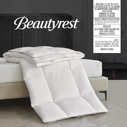 Beautyrest Premium White Down Mattress Topper with Elasticized Anchor Bands, 650 Fill Power 6