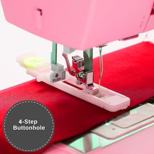 SINGER® Heavy Duty 4411 (Pink) High Speed Sewing Machine + Accessories | 11 Built-In Stitches Deliver 69 Stitch Applications | 60% More Power, 1100 Stitches/Min | Metal Frame, 4-Step Buttonhole 7
