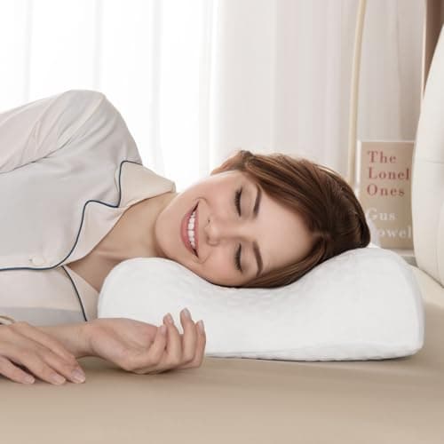 LBRO2M Beauty Pillow for Back and Side Sleeper Anti Wrinkle, Anti Aging Memory Foam Pillows Relief Neck and Shoulder Pain Side Sleep Pillow (White)