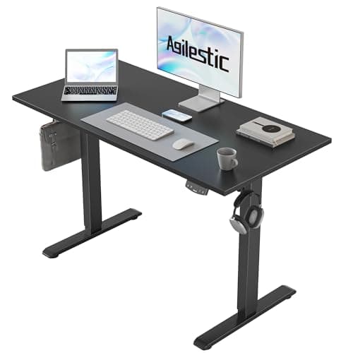Agilestic Electric Standing Desk 40 x 24 Inches, Height Adjustable Desk, Sit Stand up for Work Office Home, Ergonomic Rising Gaming Computer Table with Memory Preset, Black