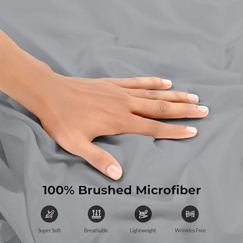 Royale Linens Extra Deep Pocket Full Fitted Sheet Only - Full Size Deep Pocket Silver Fitted Sheet - Fits 18 inch to 24 inch Thick Mattress - Soft & Breathable Elastic Sheets (54x75 Inches, Silver) 7