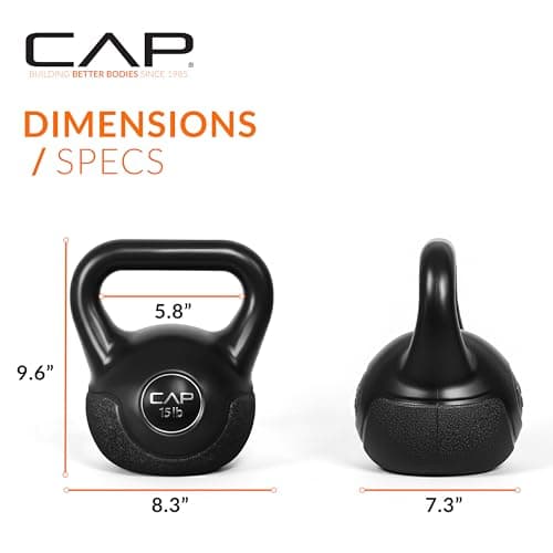 CAP Barbell 45 LB Cement Kettlebell Set – 10 lb, 15 lb & 20 lb Vinyl-Coated Kettlebells for Strength Training, Cardio, Cross Training & Home Gym Workouts 5