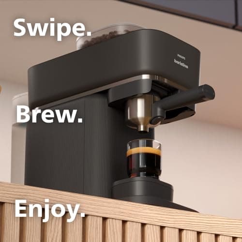 Philips Baristina Espresso Machine+Milk Frother Bundle. Real espresso. Compact coffee machine, portafilter, grinder, Cafe Crema. Dairy & Non-Dairy Milk foam​. Hot & Cold. Easy Clean. Black (BAR303/60) 11