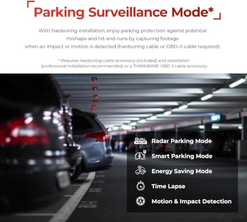 Thinkware U3000 4K Front Dash Cam with Sony STARVIS 2 Sensor, Built-in Radar Parking Mode, Super Night Vision 4.0, Dual-Band Wi-Fi, GPS, HDR, ADAS, Bluetooth, Supports Up to 512GB microSD 6