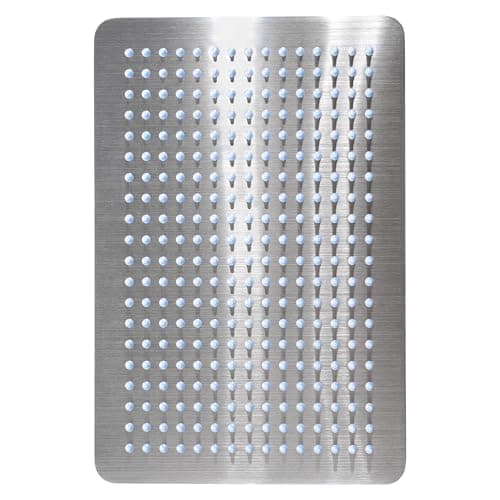 12-Inch Rectangle Rain Shower Head, KES Ultra-Thin High Pressure Rainfall Shower Heads, 300 Nozzles for Dense Water Flow, Full Body Waterfall Coverage, Wall or Ceiling Mount, Brushed Steel, J215F18-BS