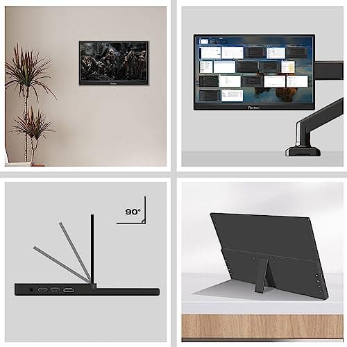 Prechen 15.6 Inch 144Hz Portable Gaming Monitor HDR, 99% sRGB, 1080P FHD, Kickstand, Ultra Slim, Eye Care, External Second Screen for Laptop, PC, PS5, Mac, Xbox 6