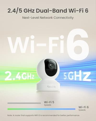 REOLINK Smart 4K UHD Pan & Tilt Dual-Band Wi-Fi 6 Indoor Security Camera with 3X Optical Zoom, Auto-Tracking, People/Pet Detection, Crying Sound Detection, Privacy Mode, and Bluetooth Setup, E1 Zoom 7