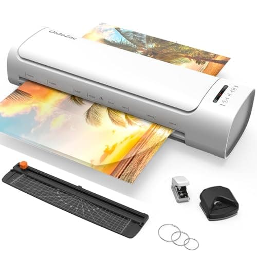 Laminator Machine 13 Inch, 60s Quick Warm-Up Never Jam Laminating Machine with 52 Laminating Sheets, 9 in 1 A3 Thermal Machine Hot & Cold with Paper Trimmer Corner Rounder for Office School Home Use 9