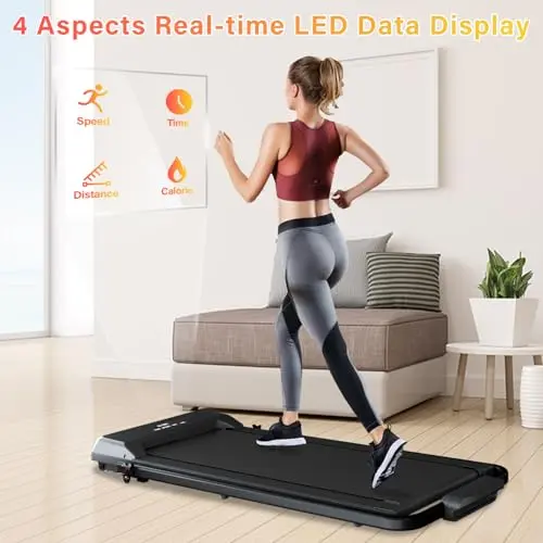 HOWHAI Treadmill, Walking Pad, Treadmills for Home Foldable with Handle Bar, 6.2 MPH Running Treadmill with Remote Control and LED Display, Running Machine for Home Office Use (300lbs Capacity) 6