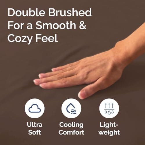 Queen Fitted Bed Sheet - Bottom Single Fitted Sheet Only - Ultra-Soft Hotel Luxury Bedding w/ 8-16 Inch Deep Pockets - Breathable, Cooling & Wrinkle Free - Easy-Care, Fade & Shrink Resistant - Brown 5