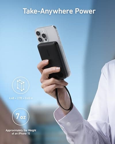 Anker Power Bank, 10,000mAh Portable Charger with Built-in USB-C Cable and Lanyard, 22.5W Max Output with USB-C&A Port, Battery Pack for iPhone 15/14, Galaxy S23, iPad, AirPods, and More 6