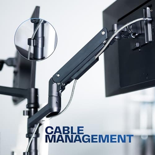 VIVO Pneumatic Arm Quad Ultrawide Monitor Extra Tall Desk Mount for Up to 49 inch Screens Individual Arm Capacity, Max 38 inch Screens for 4 Ultra Wides Up to 44 lbs, Black, STAND-V400D 9