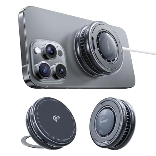 TORRAS PolarCircle Qi2 Wireless Charger, 15W Cooling Magnetic Pad for Samsung Galaxy S26, Wireless Charger for iPhone 17/16/15/14 with 360°Spin Stand, Semiconductor Game Cooler, with 5ft Type-C Cable 9
