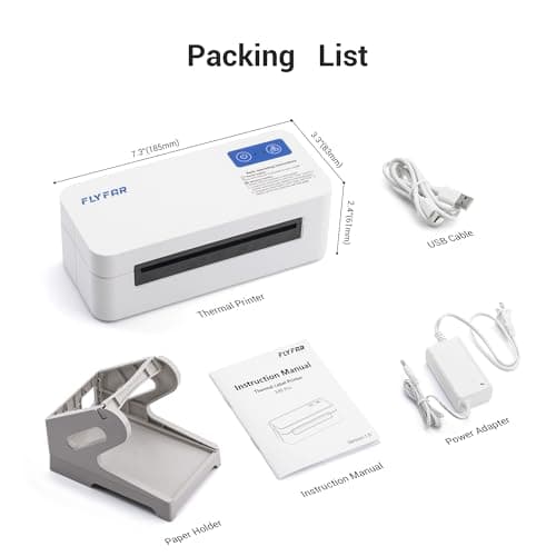 Bluetooth Thermal Shipping 4x6 Label Printer,Wireless Label Printer for Small Business,Support Windows,iOS,iPhone, Android,Used for Amazon,Shopify,Ebay,Ups,FedEx 6
