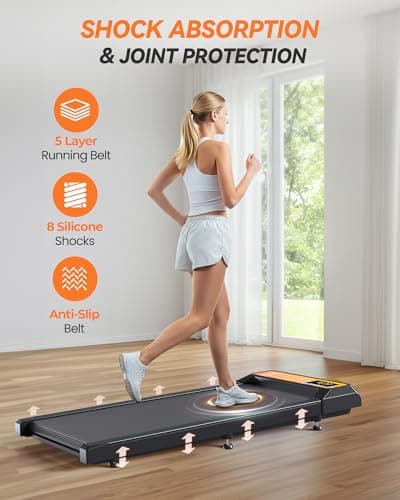 VITALTRACK Walking Pad Treadmill with Incline, 2.5 HP Portable Under Desk Treadmill Small, Compact Treadmills for Home and Office, Walking Jogging Running Machine with Remote Control and LED Display 6