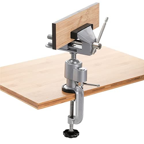 Fasmov Swivel 3" Universal Table Vise Tilts Rotate 360° Universal Work, Portable Work Bench Vise for Drilling, Woodworking, Painting, Jewelry Making, Mental Working, Electronics Soldering 5