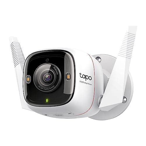 Tapo ColorPro Wi-Fi Outdoor Camera | Plug-in | Daylight Clarity at Night | 2K QHD | Person/Pet/Vehicle Detection | Local/Cloud Storage | 127° FOV | Built-in Siren C325WB