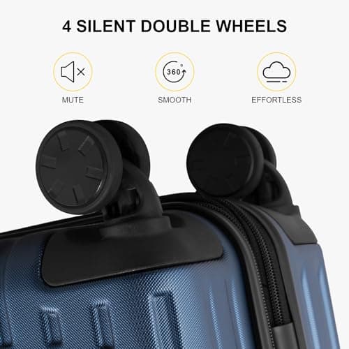 LEVEL8 Grace Carry on Luggage Airline Approved, 20 Inch Expandable Hard Sided Luggages with Spinner Wheels, Harshell Small Rolling Suitcase for Women Men with Tsa Lock, Blue 7