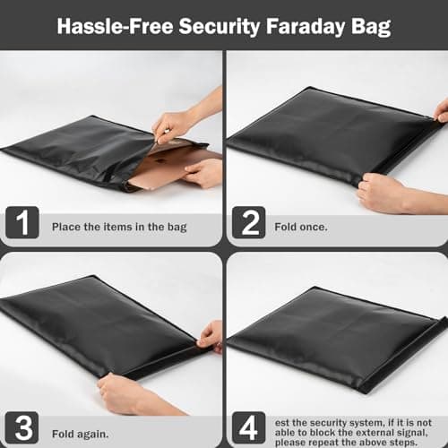 EOLIMEX 4 Pack Faraday Bags for Electronics -Grade Fireproof & Waterproof Faraday Cage with Signal Blocker | Anti-Theft Protective Pouch for Laptops (up to 16"), Phones, Car Keys, Credit Cards (XS-XL) 6