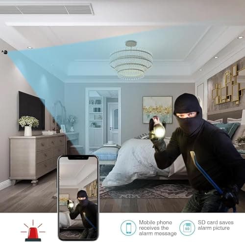 DWGZYYD Mini Camera for Home Security 1080P HD Indoor Battery Mini Wireless WiFi Security Camera APP Control Pet Surveillance for Room Nanny Cam with Motion Detection Night Vision 6