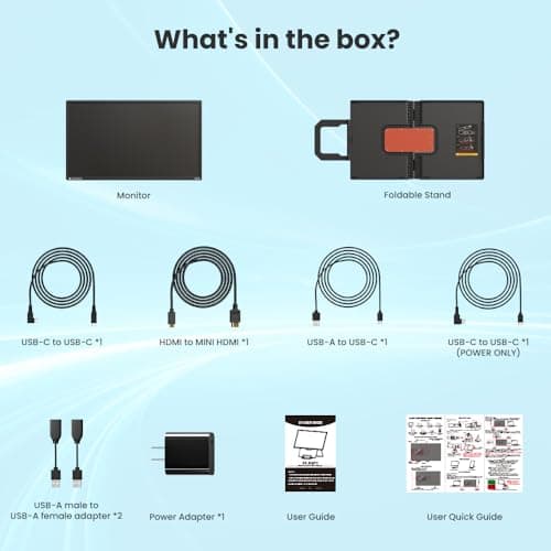 Hyangin 24-inch Large Portable Monitor for Laptop, 2026 Upgraded 1080P FHD 100Hz Portable Screen,125% sRGB IPS Portable Second Monitor with Adjustable Stand for Laptop, MacBook, Phones 9