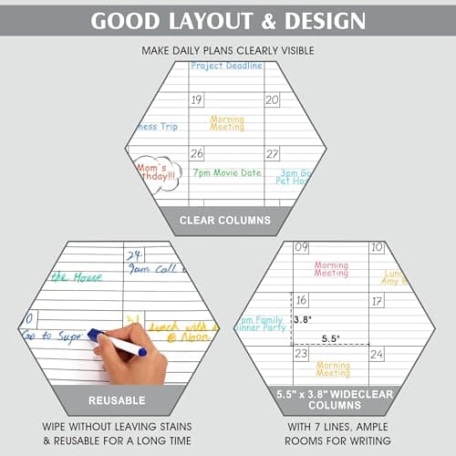 Large Dry Erase Calendar for Wall - Undated 1 Month Wall Calendar, 40" x 30", Erasable & Reusable Laminated Calendar with 8 Round Stickers, Great Layout Wall Calendar Dry Erase for Home, Office and School 5