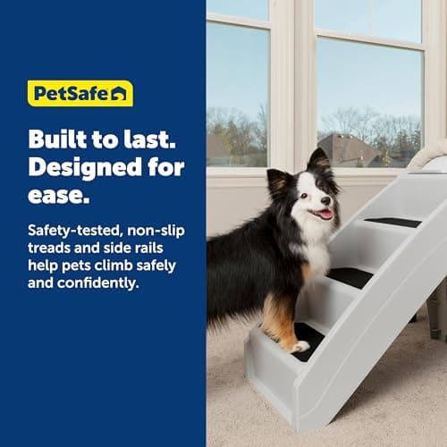 PetSafe CozyUp Folding Dog Stairs, Portable Indoor/Outdoor Pet Steps for Bed, Couch & Car, Grey, 20 Inch 7