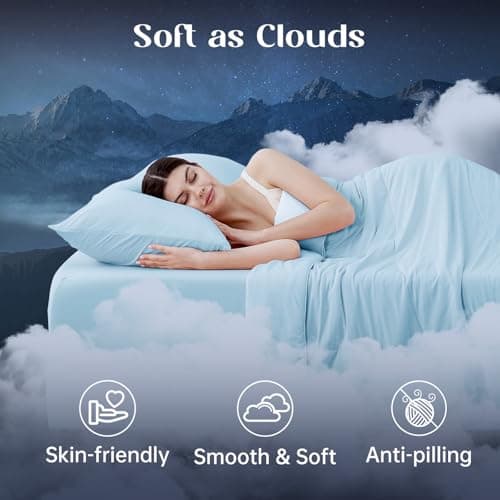 Dream Valley® Queen Comforter, Ultra-Soft & Cozy Down Alternative Comforter with NASA-Inspired Outlast® Technology, Temperature Regulating All-Season Lightweight Blanket, Ice Blue, 90"x90" 6